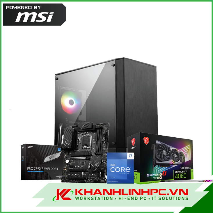 BỘ PC MAIN MSI PRO Z790-P WIFI DDR4/ Intel i7 13700KF/ RAM Adata XPG GAMMIX D10 16G/ MSI RTX 4080 GAMING X TRIO 16GB