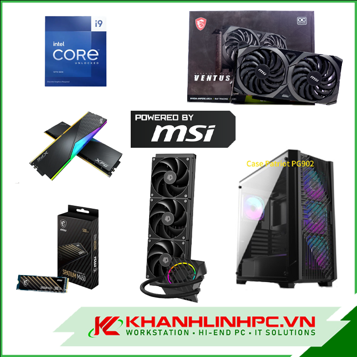 BỘ PC MAIN MSI Z790 GAMING PRO WIFI/ Intel i9 13900KF (BOX Chính hãng)/ RAM Adata XPG Lancer Blade RGB 32G (bus 6000-Black)/ MSI RTX 3060 Ventus 2X OC-12G