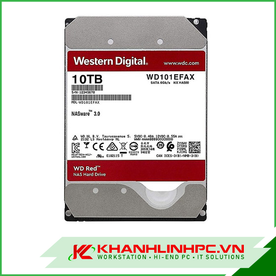 HDD WD RED 10TB 256MB CACHE 5400RPM FOR NAS WD101EFAX