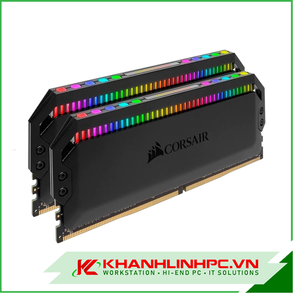 Bộ nhớ ram gắn trong Corsair DDR4, 3200MHz 32GB (2x16GB) DIMM, CL16, DOMINATOR PLATINUM RGB Black Heatspreader, RGB LED