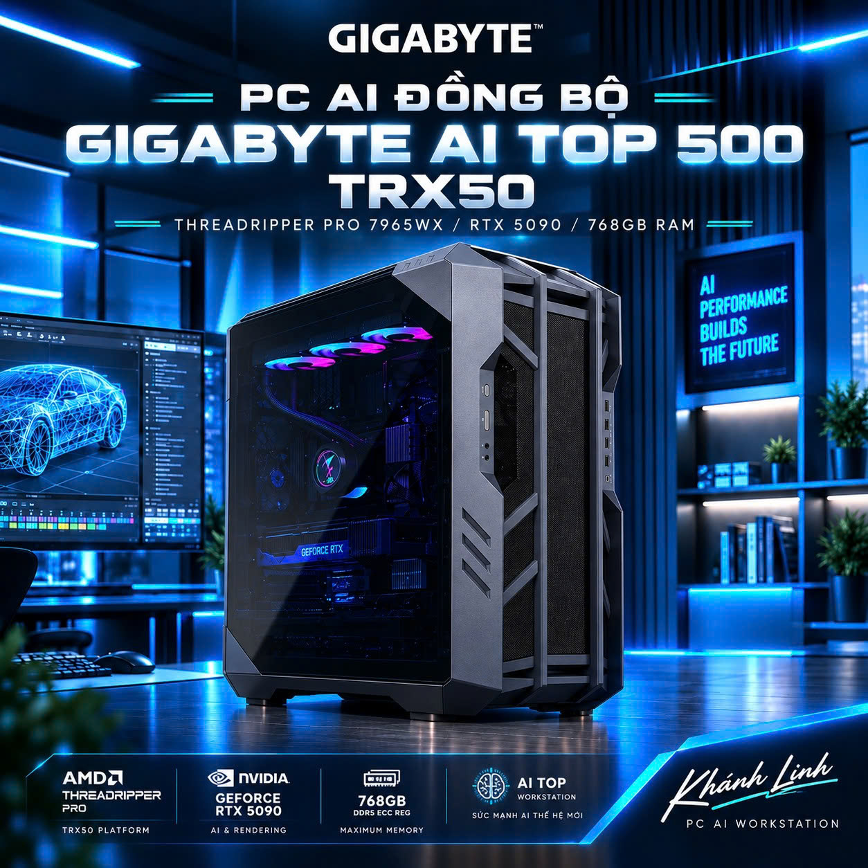 pc ai đồng bộ gigabyte ai top 500 trx50 (threadripper pro 7965wx/ rtx 5090/ 768gb ram) pc ai đồng bộ gigabyte ai top 500 trx50 (threadripper pro 7965wx/ rtx 5090/ 768gb ram)