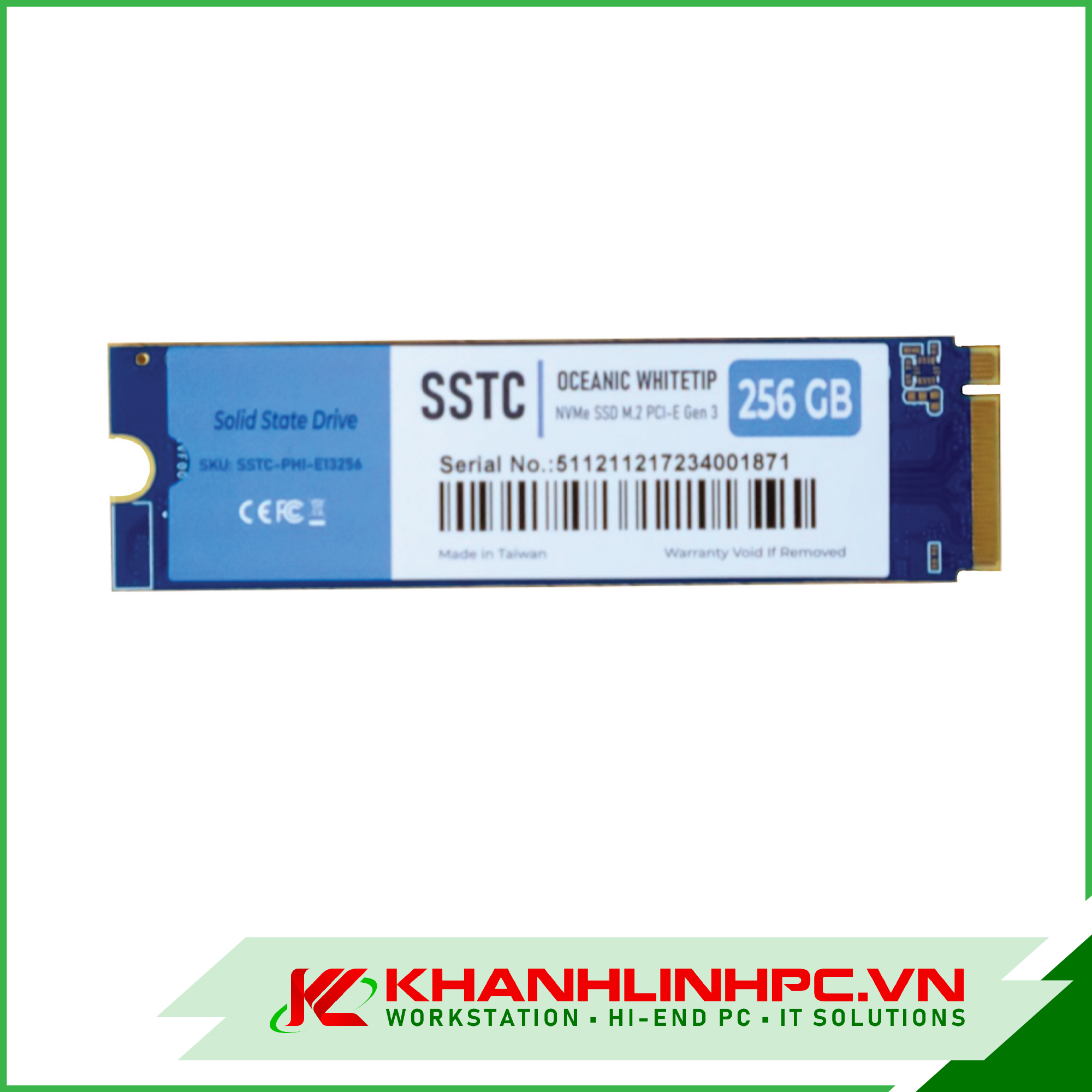 SSD 256GB SSTC OCEANIC Whitetip NVMe M.2 PCIe Gen 3