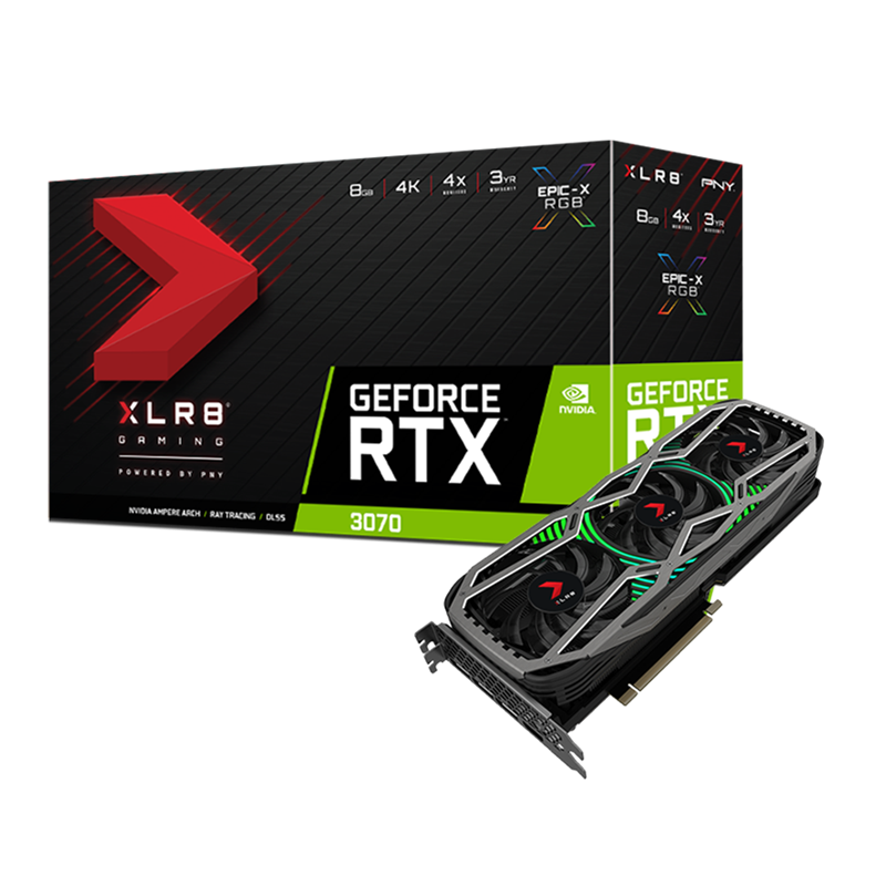 Card đồ họa PNY GeForce RTX 3070 8GB XLR8 Gaming REVEL EPIC-X RGB Triple Fan(LHR)