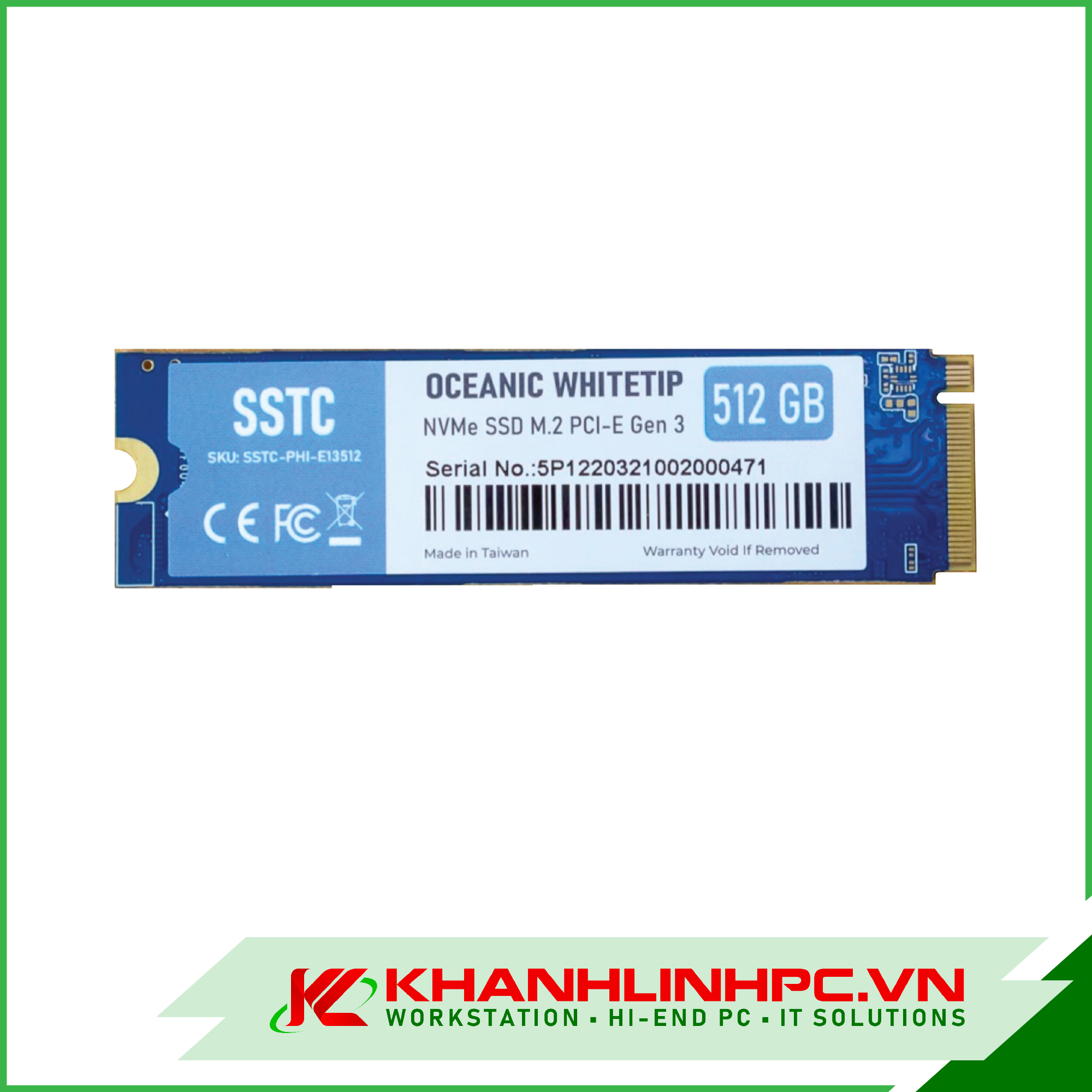 SSD 512G SSTC OCEANIC Whitetip M.2 NVMe PCIe Gen 3x4