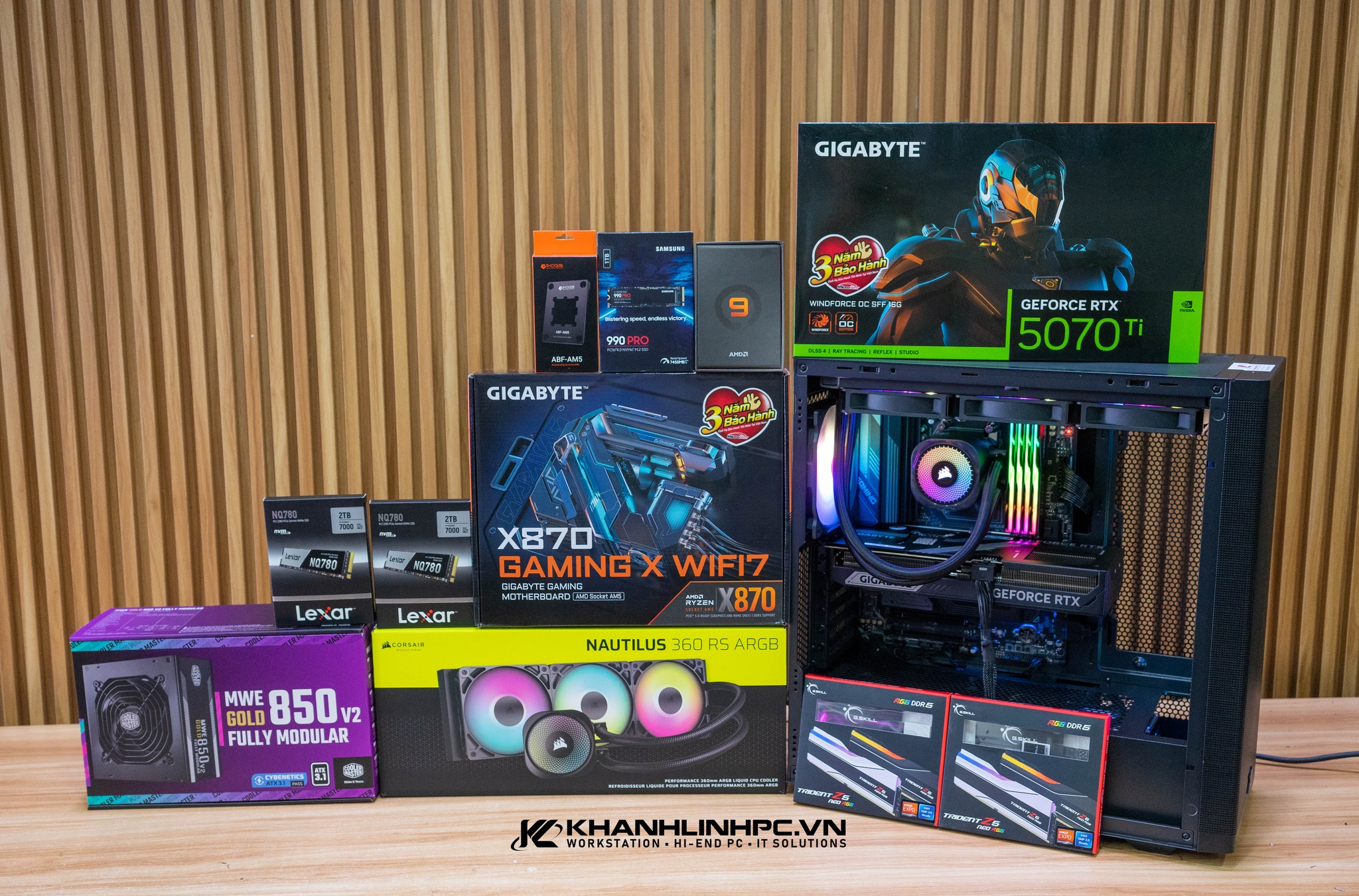 Khánh Linh - PC AMD Ryzen 9 9950X | RTX 5070 Ti WINDFORCE | RAM 128GB