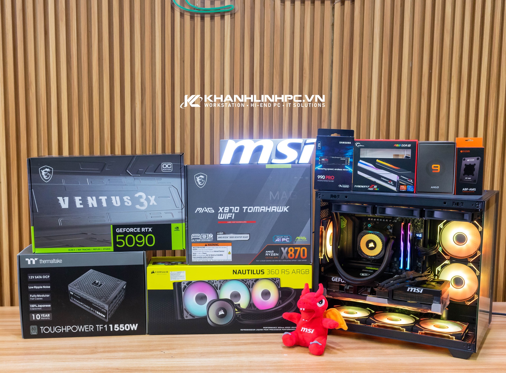 Khánh Linh - PC AMD RYZEN 9 9950X3D | RTX 5090 VENTUS 32GB | Ram 64GB