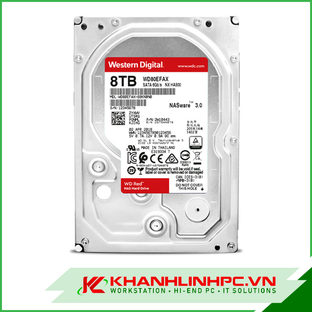 HDD WD RED 8TB 256MB CACHE 5400RPM FOR NAS WD80EFAX