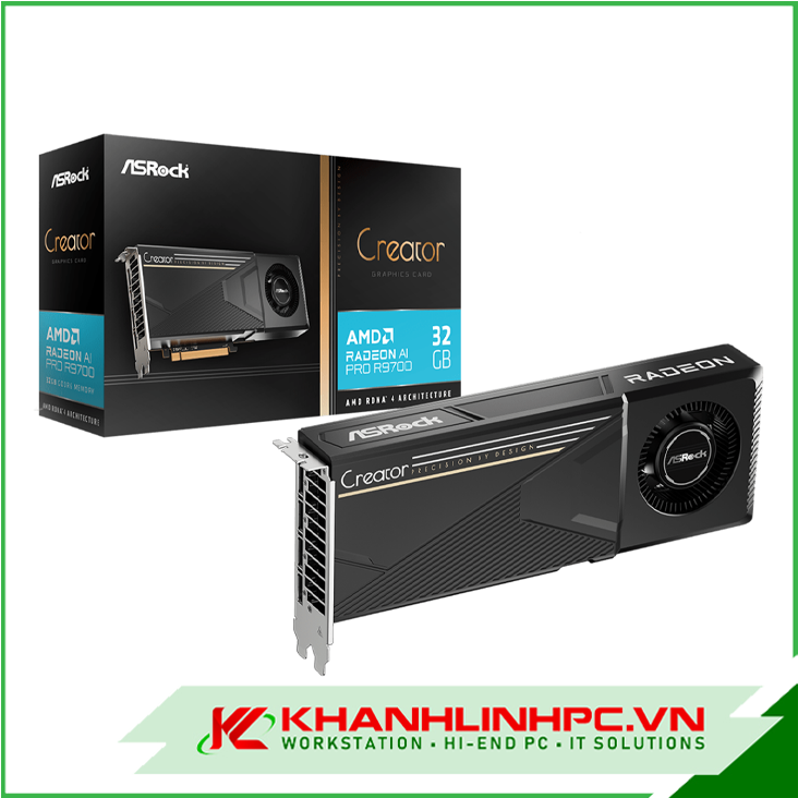 vga asrock amd radeon ai pro r9700 creator 32gb