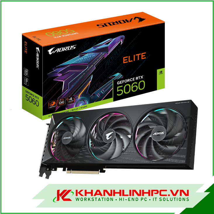 VGA GIGABYTE AORUS GeForce RTX 5060 ELITE 8G (GV-N5060AORUS E-8GD)