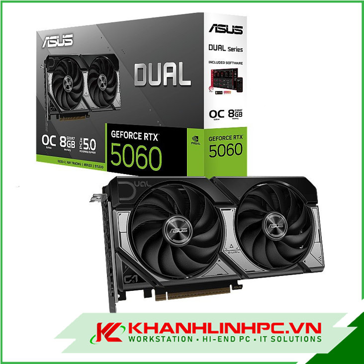 VGA ASUS Dual RTX 5060 8GB GDDR7 OC Edition (DUAL-RTX5060-O8G)