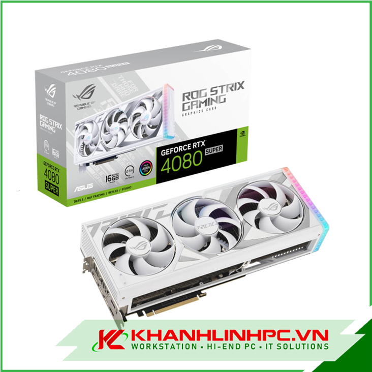 VGA ASUS ROG Strix GeForce RTX 4080 SUPER White Edition – 16GB GDDR6X