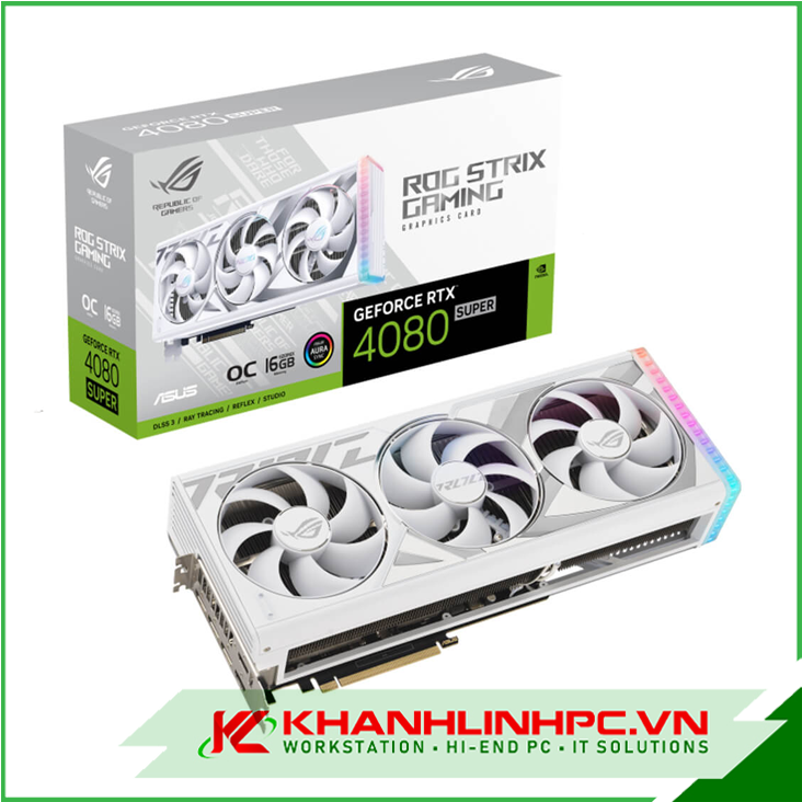VGA ASUS ROG Strix GeForce RTX 4080 SUPER White OC Edition – 16GB GDDR6X