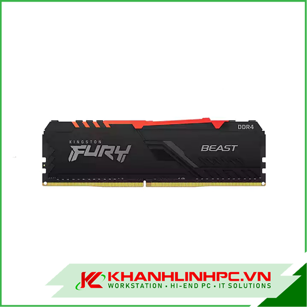 Ram Kingston FURY Beast RGB 8GB (1x8GB) DDR4 3200MHz CAS 16