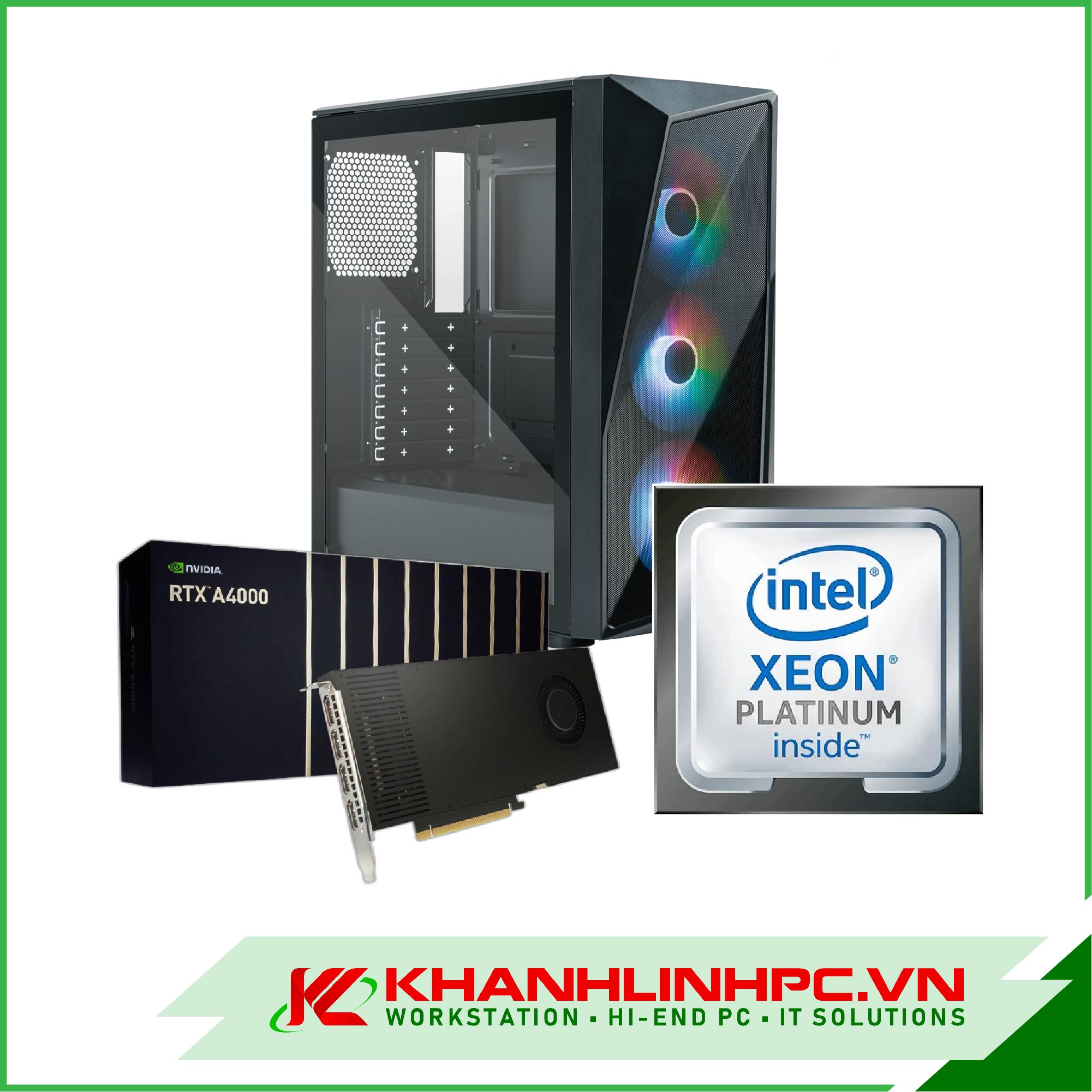 Bộ PC Workstation KLWS Dual Xeon Platinum 8176 / 128G RAM / Quadro RTX A4000 16G