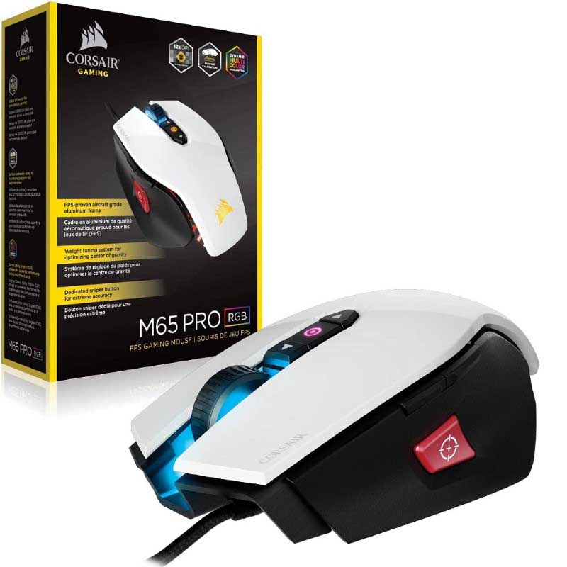 Corsair M65 Pro White RGB Gaming Mouse