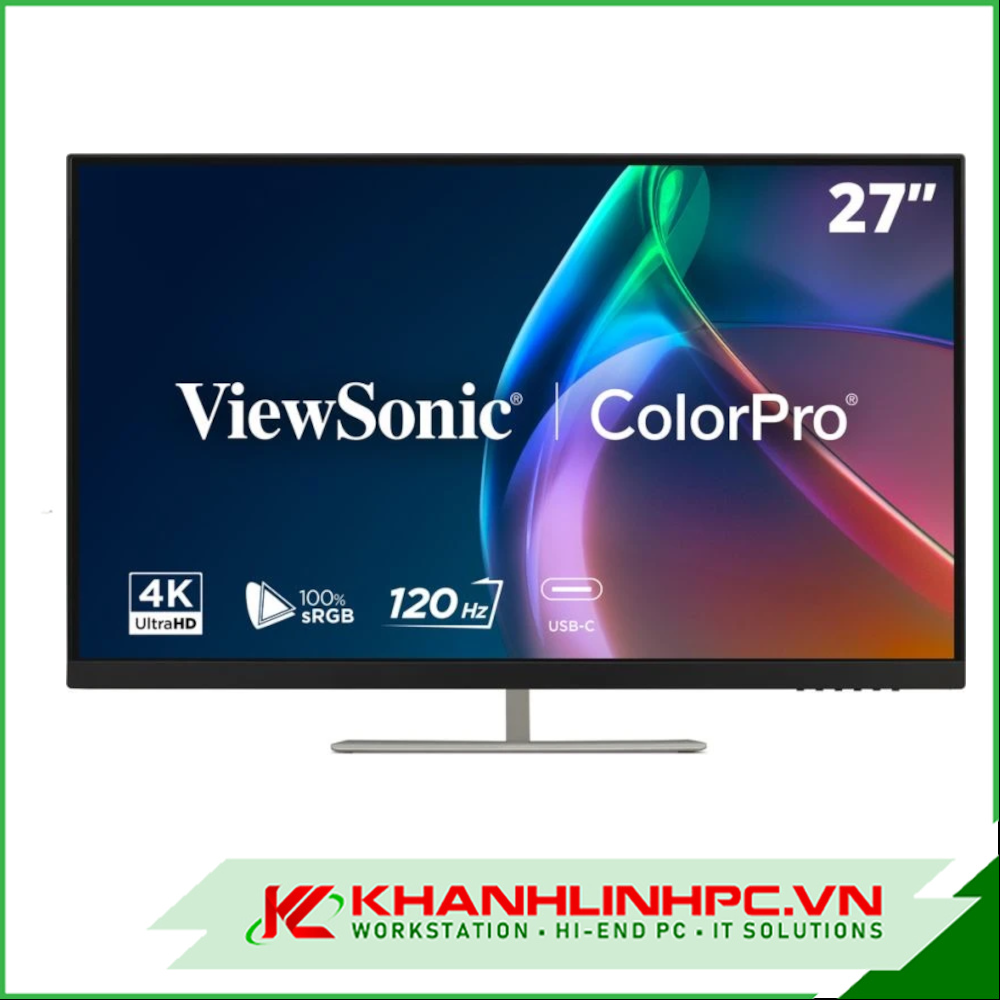 lcd viewsonic colorpro vp2766 - 4k (4k/ 27inch/ 120hz/ ips/ typerc 90w))