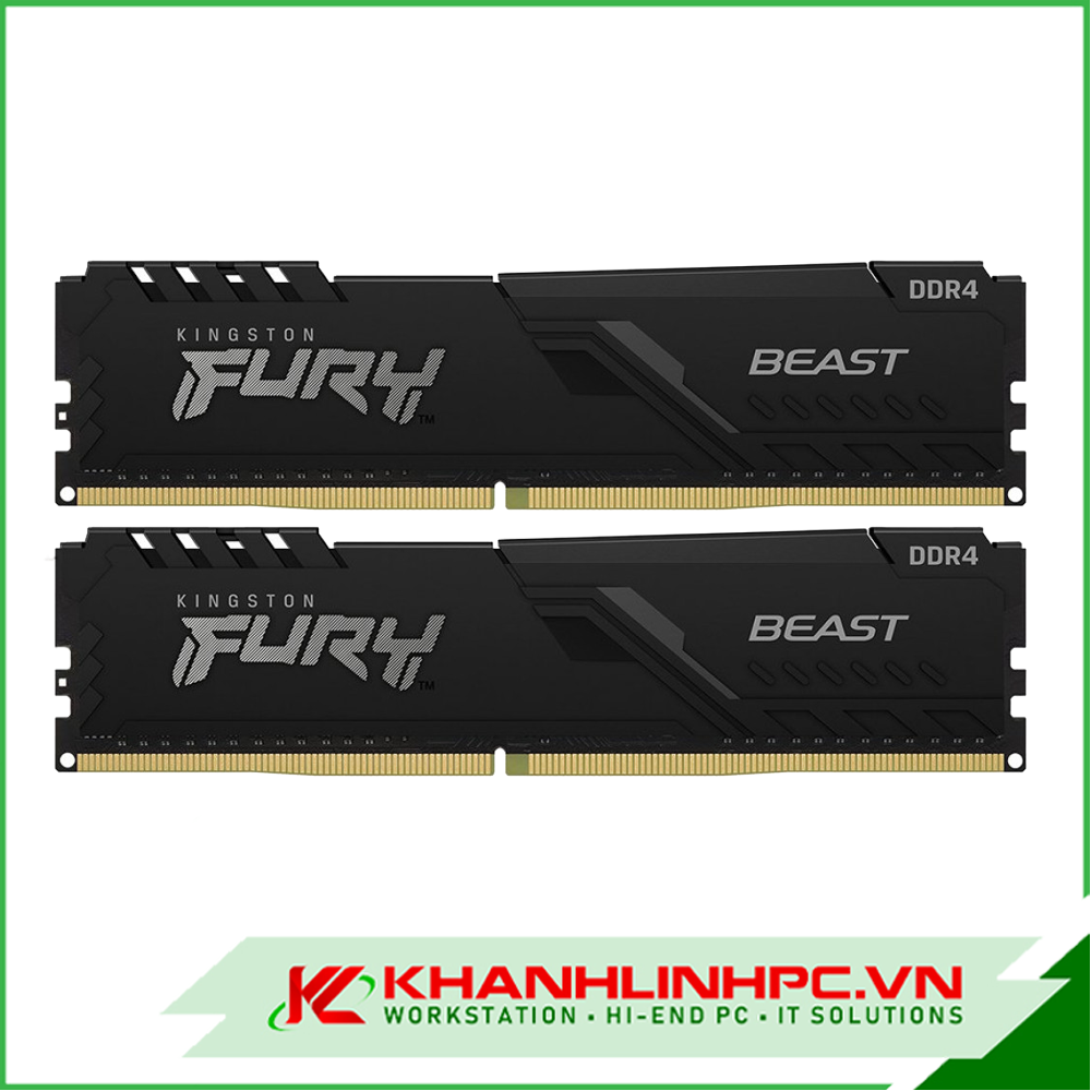 Ram Desktop Kingston Fury Beast (KF436C18BBK2/64) 64GB (2x32GB) DDR4 3600MHz