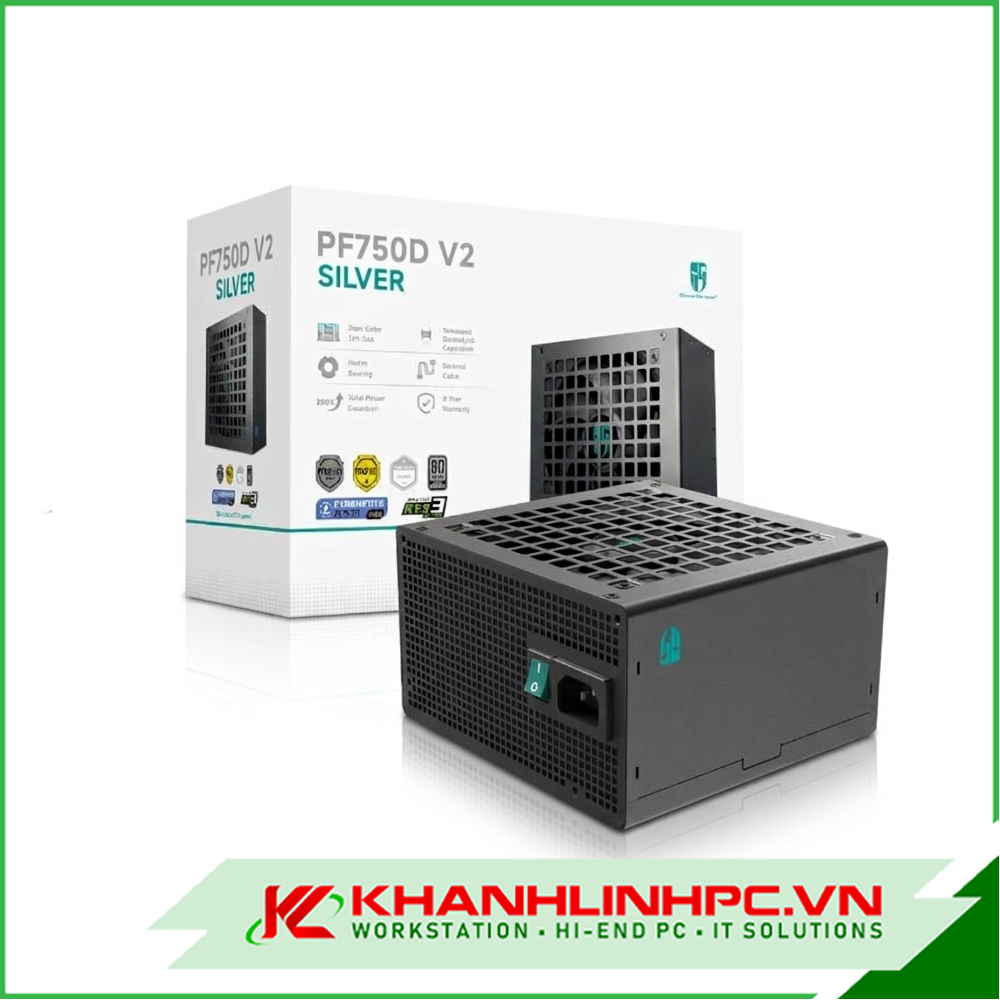 nguồn deepcool gamerstorm pf750d v2 – 80 plus silver, cybenetics silver, atx 3.1