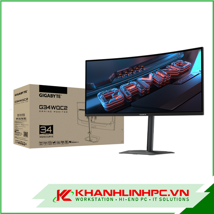 LCD Gaming Gigabyte G34WQC2 (34in / WQHD / VA / 200Hz / 1ms / Cong)