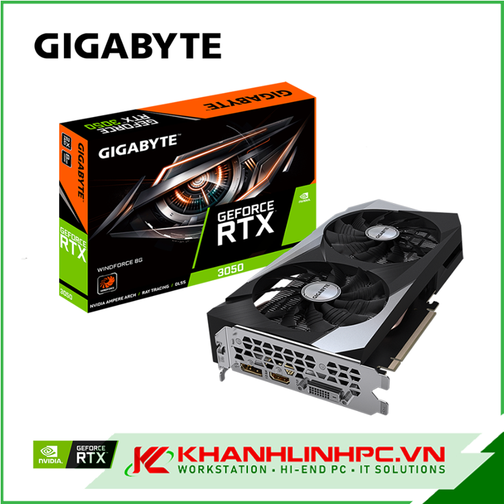 VGA GIGABYTE GeForce RTX 3050 WINDFORCE OC 6GB GDDR6