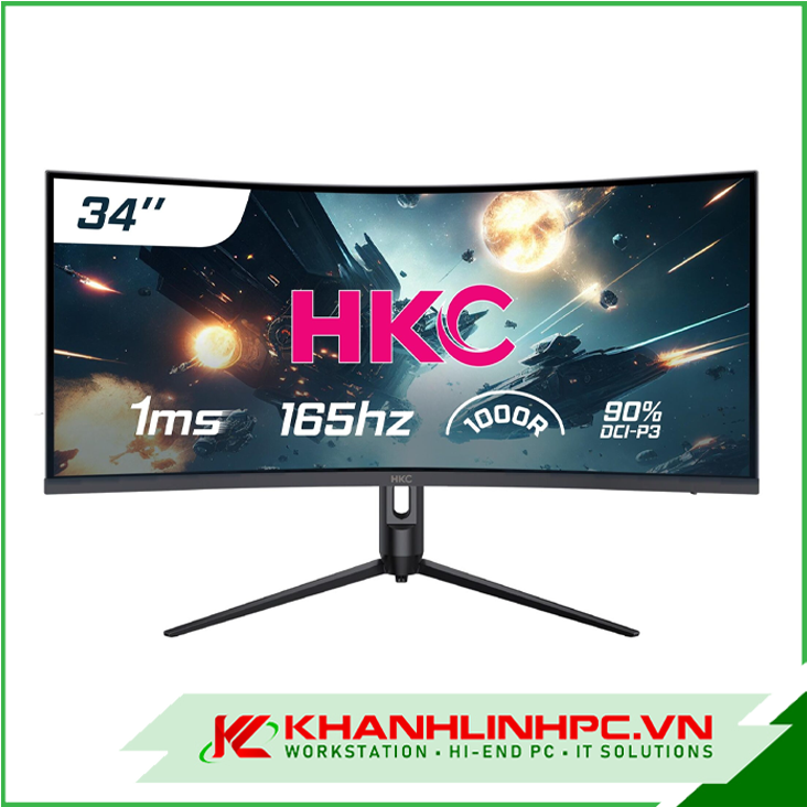 Màn Hình Cong HKC MG34H18Q (34inch/WQHD/165Hz/1000R/ Loa/ VA)