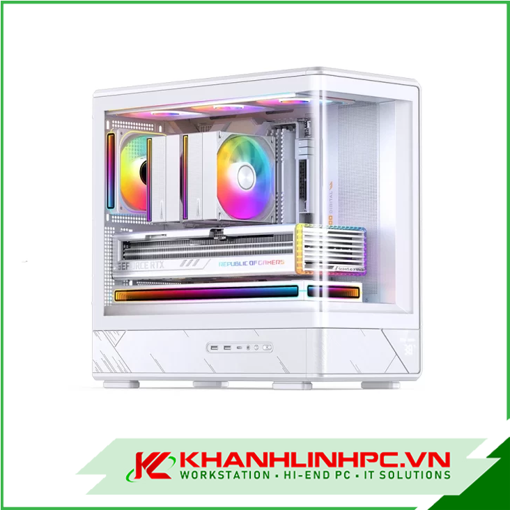 Case JONSBO D200 White ( MATX, Màu Trắng, Kính Cong)