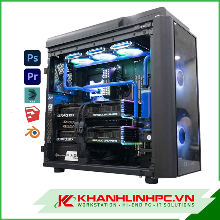 Khánh Linh - PC AI : Intel Core i9 14900K / Dual RTX 5090 32G / Tản Nước Custom
