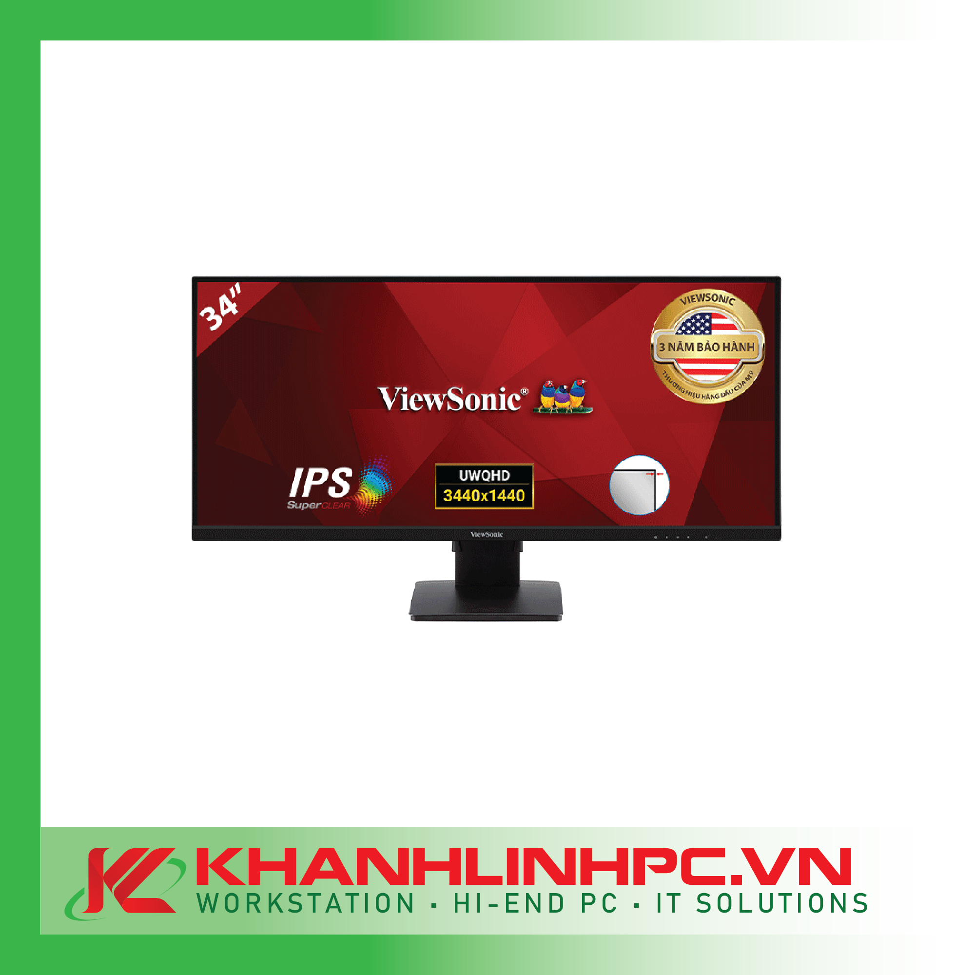 Màn hình Viewsonic VG3456 (34inch/WQHD/VA/60hz/5ms/300nits/HDMI+DP/Loa)