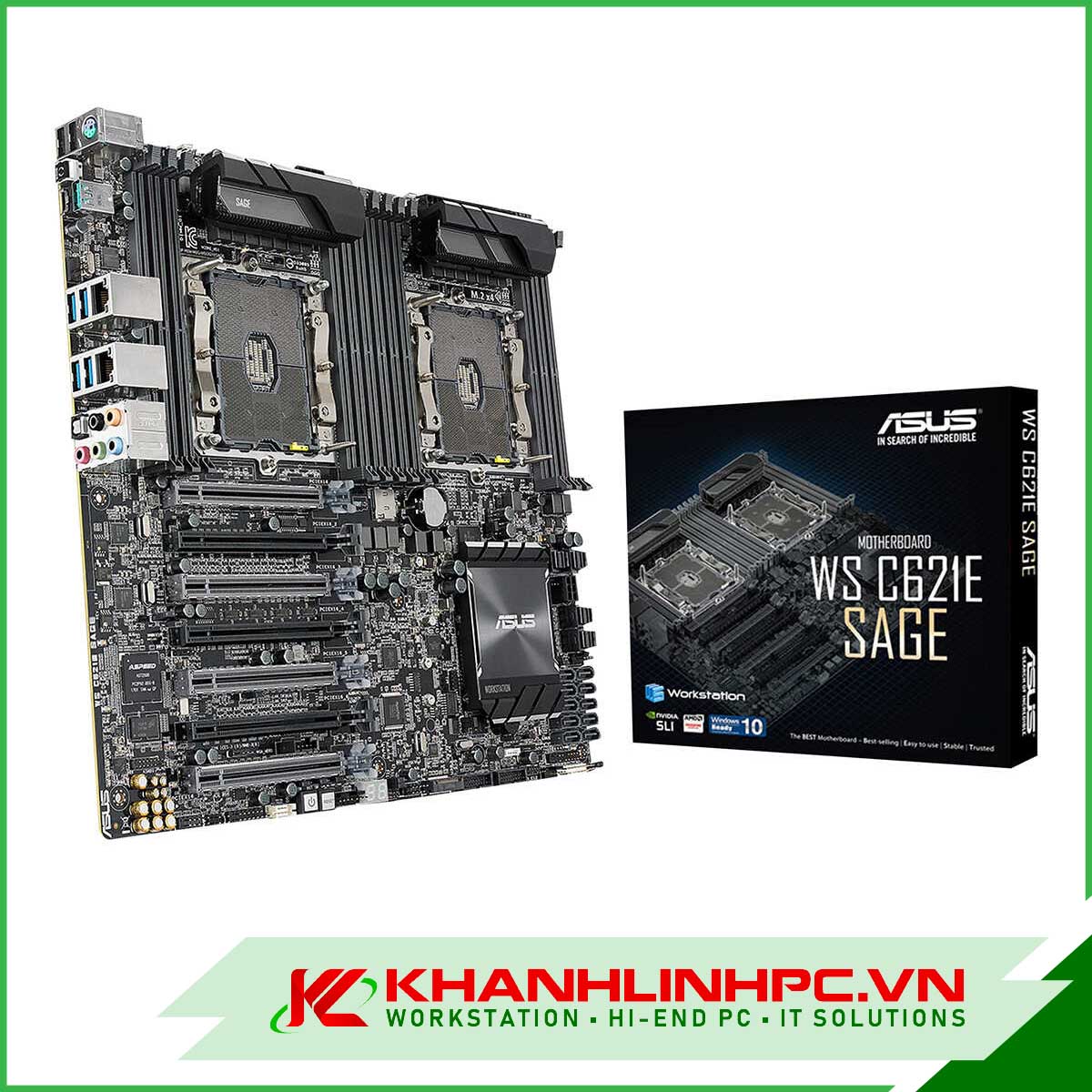 mainboard asus ws c621sage for dual xeon 3647