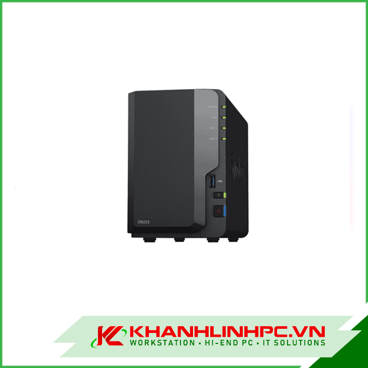 thiết bị lưu trữ mạng nas synology ds223 2-bay diskstation, realtek rtd1619b quad-core processor, 2gb non-ecc ddr4 (non-upgradable), 2y wty_ds223 thiết bị lưu trữ mạng nas synology ds223 2-bay diskstation, realtek rtd1619b quad-core processor, 2gb non-ecc ddr4 (non-upgradable), 2y wty_ds223