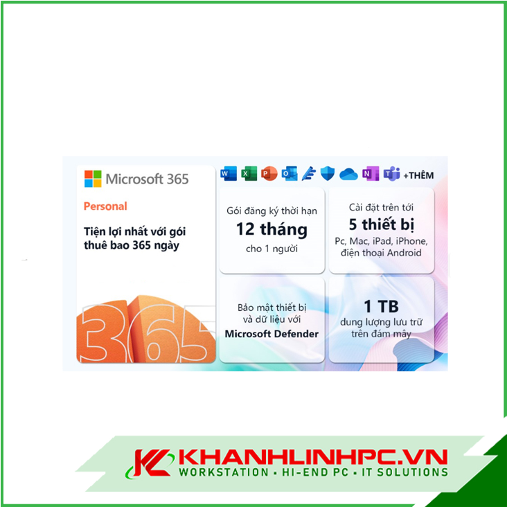 Phần mềm Office Microsoft 365 Personal ESD QQ2-00003 (1 người/ 5 thiết bị/ 12 tháng)