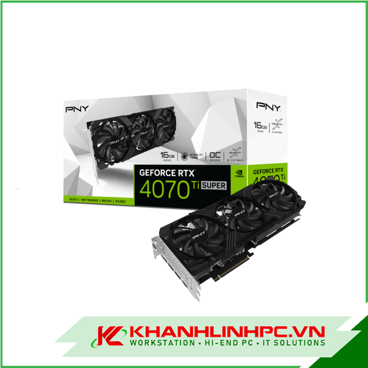 Card màn hình PNY GeForce RTX 4070 Ti SUPER 16GB VERTO OC Triple Fan DLSS 3