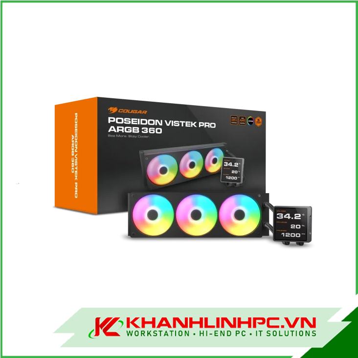 Tản nhiệt nước POSEIDON VISTEK PRO 360 ARGB (Đen)