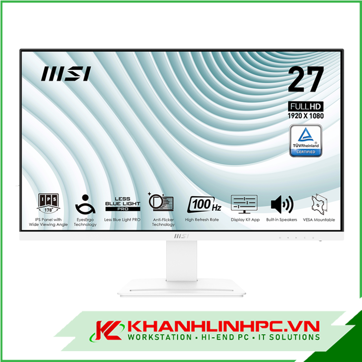 LCD MSI PRO MP273AW (27 inch / IPS / FHD / 100Hz /1ms / Cổng DP / Trắng)