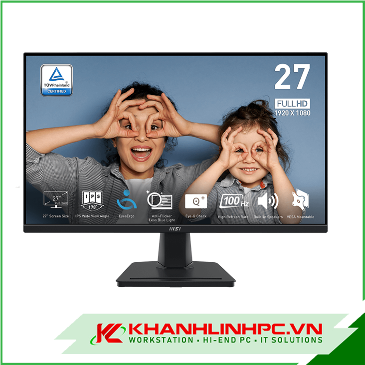 Màn hình MSI PRO MP275 (27inch/ FHD(1920x1080)/ IPS/ 100Hz/ 1ms (MPRT) / 4ms (GTG))