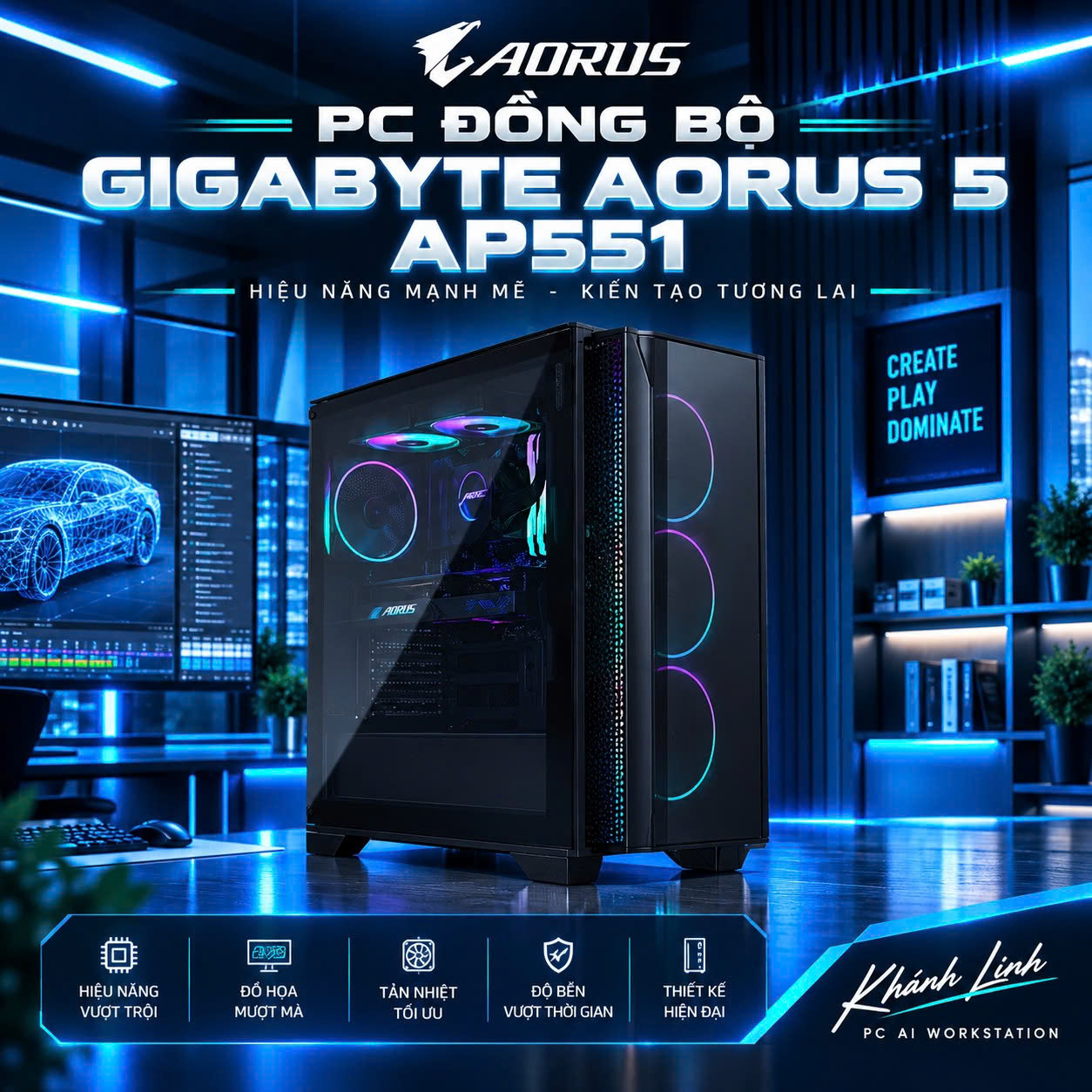 PC Đồng Bộ GIGABYTE AORUS 5 AP551 (AP5A7N8-5103 / AP5A7N7T-5102​ / AP5A7N8-5101​ / AP5A7N7T-5100)