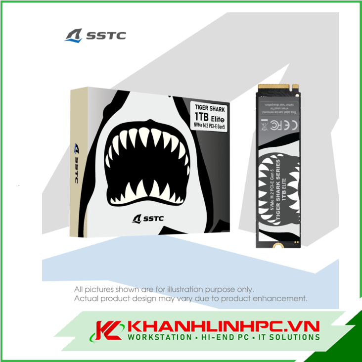 Ổ cứng SSD SSTC TIGER SHARK ELITE 1TB PCIe 5.0 x4 NVMe M.2 (SSTC-PHI-E261024)