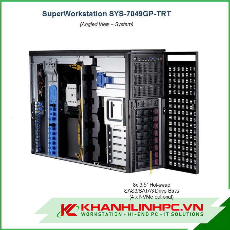 supermicro sys-7049gp-trt tower - superworkstation 4gpu ai/deeplearning