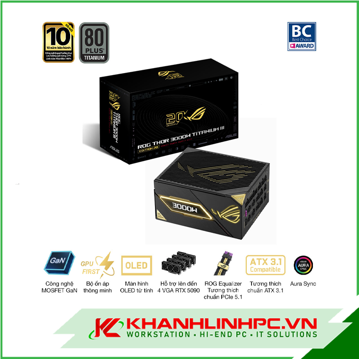 nguồn máy tính asus rog thor 3000w titanium iii edition 20