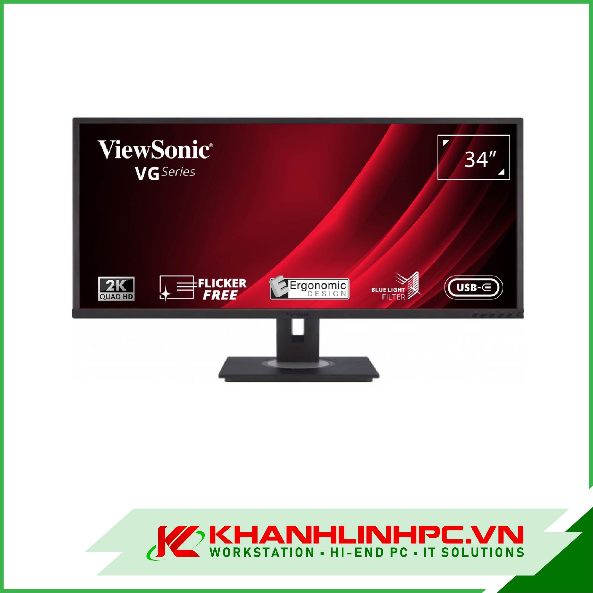Màn Hình ViewSonic VG3456 (34inch/2K 300nits/USB C/RJ45 LAN)