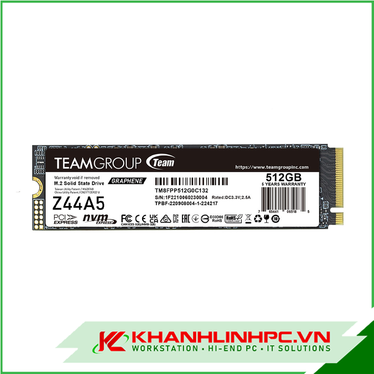 ssd teamgroup t-force z44a5 512gb m.2 pcie gen4x4 (tm8fpp512g0c132)