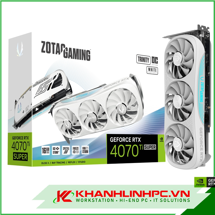 Card màn hình ZOTAC GAMING GeForce RTX 4070 Ti SUPER Trinity OC White Edition 16GB GDDR6X