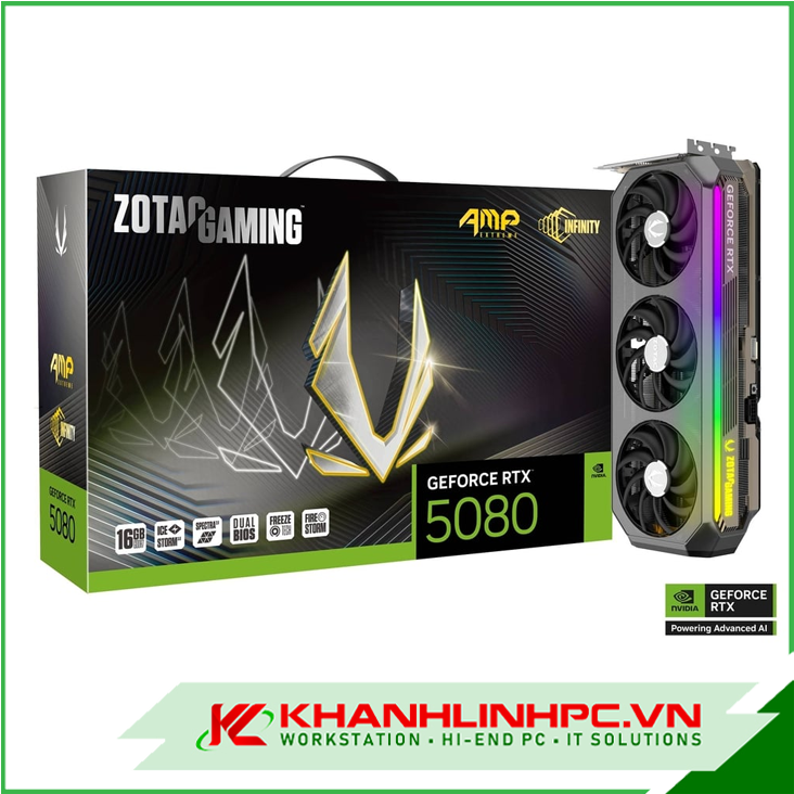 VGA ZOTAC GAMING GeForce RTX 5080 AMP Extreme INFINITY 16G